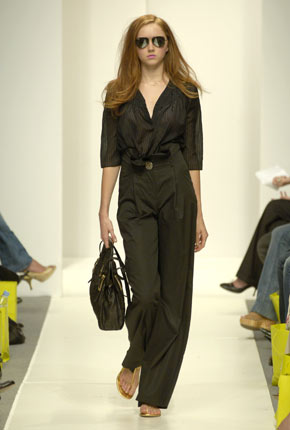 Black silk stripe pleat detail shirt and Black cotton high waisted pant  