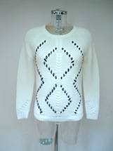 lace contrast thread detail jumper