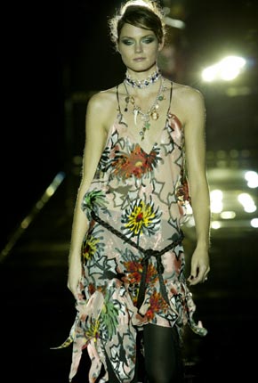 Pink/grey geranium print chiffon v mini strap dress 