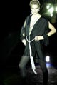 Black jersey gathered dress