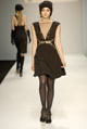 Black silk crepe plunge dress w/ diamond metallic trim 