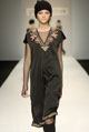 Black Chinese embroidered long kaftan dress   