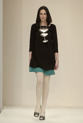 Black lurex knit kaftan dress