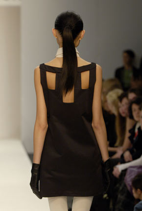 Black plain jersey belt detail dress 