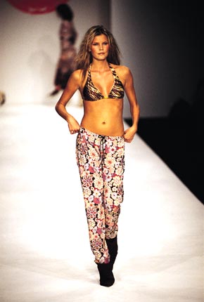 Animal print bikini and beaded embroidery drawstring pants