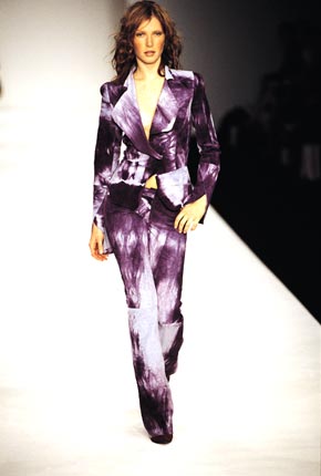 Tie-dye suede fitted jacket and tie-dye suede fitted pants