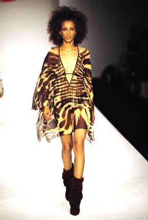 Animal print kaftan mini dress