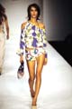 Bird print jersey gathered backless top. Cotton kimono army hot pants
