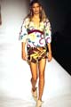 Cotton kimono print kaftan top. Animal print mini skirt