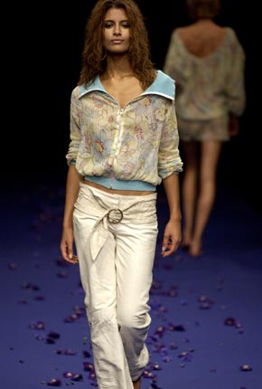 Flower muslin jacket. Leather creased pant