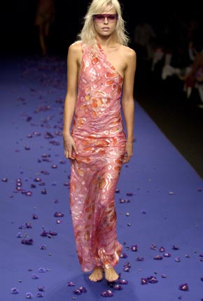 Grenadine painted lurex cravatte dress