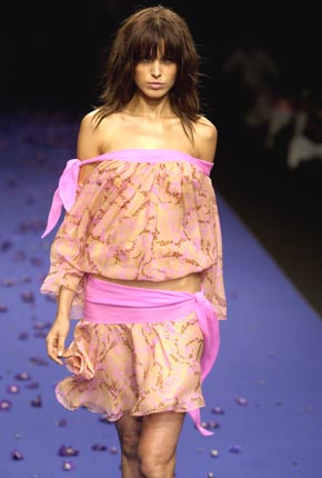 Tea chiffon tie top and mini skirt 