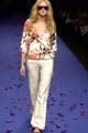 White jersey print round neck top
	Tan & white palm tree pant  