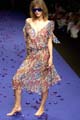 Purple/ blue sequin silk shoulder dress