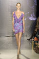 Electric blue lazer silk frill mini dress 