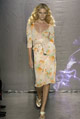 Bird print jersey long sleeve dress 