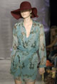 Blue crinkle chiffon v-neck kobi dress 