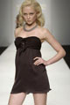 Black silk satin halter plunge dress 