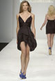 Black silk satin goddess dress with silver chain straps